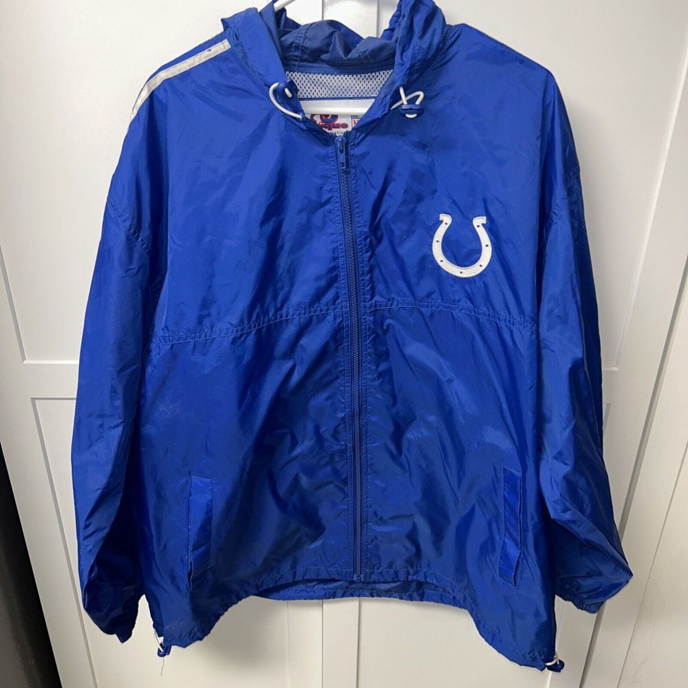 Vintage Unique Sports Generation Colts Blue Windbreaker NFL Football Mens XL